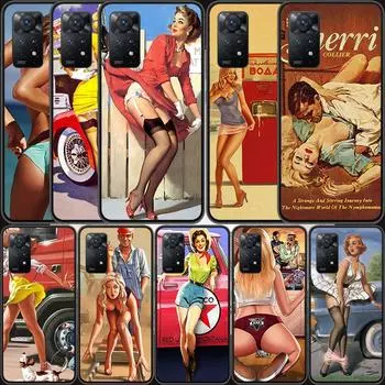 Чехол для телефона WW2 Sexy Pin up Girl Vintege для Xiaomi Redmi Note 12 Plus 12S 11 11T Pro 5G 11E 11S 4G 10 10S 9 9S 9T 8 8T 7 6 5 Cov Redmi Note 8T