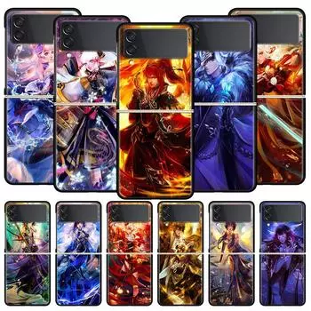 Чехол для телефона Xiao Genshin Impact для Samsung Galaxy Z Flip 3 4 5, черный, складной, жесткий, для ПК, защитный чехол Samsung Z Flip 3