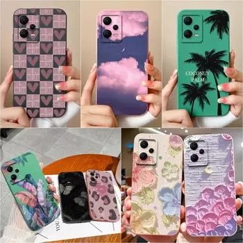 Чехол для телефона Xiaomi 14 Poco X5 X3 GT X4 X6 M6 Pro F5 бампер с красивым рисунком цветов и растений мягкий силиконовый супер ударопрочный роскошный чехол-корпус Xiaomi Poco X2