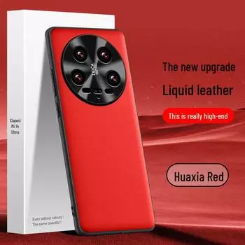 Чехол для телефона Xiaomi 14 Ultra Liquid Leather, защитный чехол от падения, цельная доставка Xiaomi Mi 14 Ultra китайский красный
