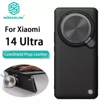 Чехол для телефона Xiaomi 14 Ultra Nillkin CamShield, кожаный магнитный жесткий ПК + корпус из ТПУ, противоударная задняя крышка для MI 14 Ultra No Magnetic Black