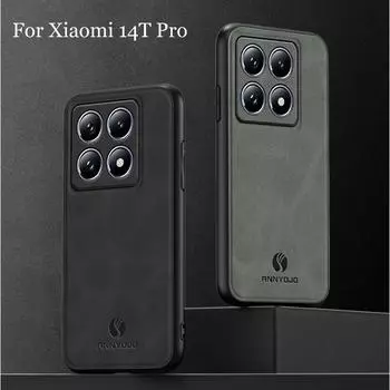 Чехол для телефона Xiaomi 14T Pro Магнитный кожаный чехол для телефона Mi 13T 12T 11T Pro Мягкий силиконовый бампер для защиты камеры Чехол для Xiaomi 12 X 14 13 Pro For Xiaomi 14T Pro чёрный