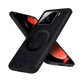 Чехол для телефона Xiaomi 15 14 14T 13T Redmi Note 13Pro Plus 12 Turbo 13C Poco X6 M6 X5 Pro C65 4G 5G Магнитные кожаные чехлы Xiaomi 15 чёрный