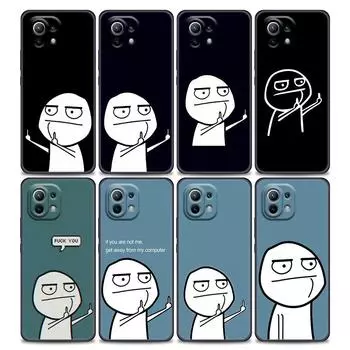 Чехол для телефона Xiaomi Mi 11 Lite 5G NE 11i 11X 11T 12 Pro Poco F1 F3 X3 GT X4 NFC Pro, чехлы с забавным человеком, средним пальцем Fucek Mi 11
