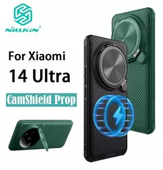 Чехол для телефона Xiaomi MI 14 Ultra Nillkin CamShield Prop, магнитный жесткий ПК + корпус из ТПУ, противоударная задняя крышка No Magnetic Black