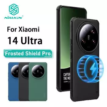 Чехол для телефона Xiaomi MI 14 Ultra Nillkin Super Frosted Shield Pro, магнитный жесткий ПК + корпус из ТПУ, противоударная задняя крышка Magnetic Black
