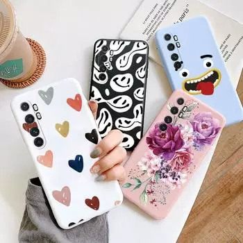 Чехол для телефона Xiaomi Mi Note 10 Lite, защитный силиконовый чехол на заднюю панель, противоударный мягкий чехол для Xiaomi Mi Note 10 Lite, чехол из ТПУ с розовым цветком, чехол для смартфона, сумка Mi Note 10 Lite