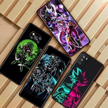 Чехол для телефона Xiaomi Mi Poco X3 NFC X4 M4 M3 Pro F1 F4 F3 GT C40 11T 11 Lite 5G Fundas Black Cover Saiyan Cool Vegetas Redmi 10 Power