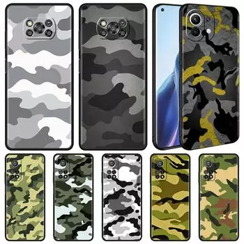 Чехол для телефона Xiaomi Mi Poco X3 NFC 10T Pro 11T 11 Lite Note 10 M3 9T F3 CC9 Мягкий чехол A2 F1 Shell Army Military Camouflage Mi Poco X3 NFC