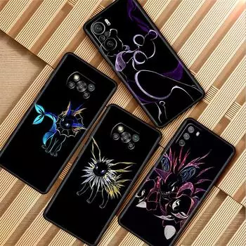 Чехол для телефона Xiaomi Mi Poco X3 NFC X4 M4 M3 Pro F1 F4 F3 GT C40 11T 11 Lite 5G Fundas Black Cover Pokemon Eevee Elves Redmi 10 Power