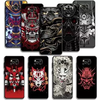 Чехол для телефона Xiaomi Poco X3 Nfc X4pro M3 C40 для Mi 12 11 10 10t 8 Note10 Lite 11ultra 11t Pro F1 Japan Samurai Oni Mask Art For Mi Note 10 Lite