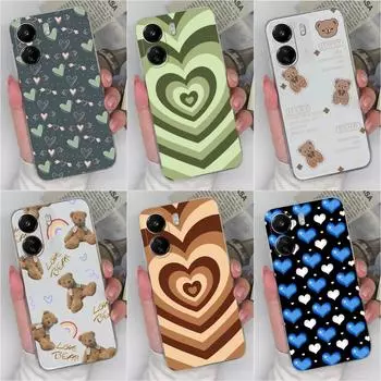 Чехол для телефона Xiaomi Redmi 13C Note 13 Pro 4G 5G A3 K60 Ultra K70 Pro Note 12S, чехол с изображением милого медведя в форме сердца, противоударный прозрачный мягкий силиконовый бампер для Redmi Redmi 13C 4G
