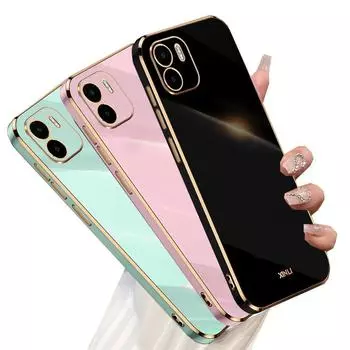 Чехол для телефона Xiaomi Redmi A1 с квадратным покрытием Xiaomi Redmi A1 розовый