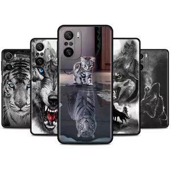 Чехол для телефона Xiaomi Redmi Note 11 10 9S 9 K40 Pro 7 8 9A 9C 8T 9T 10C 10Pro с изображением волка, собаки, кошки, птицы, льва, тигра, животного Redmi Note 10 Pro