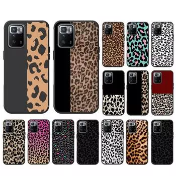 Чехол для телефона Xiaomi Redmi Note 11 10 Pro Note 8 Pro 9Pro Note9 9S 10S 9T Redmi 10 9C 9A чехол с леопардовым принтом Redmi Note9Pro