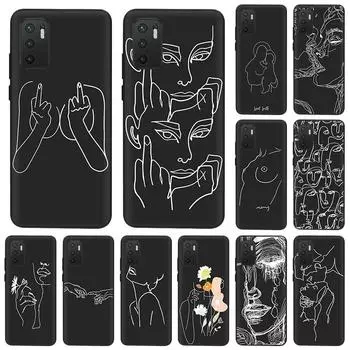 Чехол для телефона Xiaomi Redmi Note 11 9 10 Pro Max 5G 8T 9T 9s 7 8A 9C 7a 9A 8 с абстрактным рисунком линий, поцелуями, телом, лицом, артом, мягкая обложка Redmi Note 11