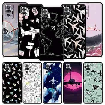 Чехол для телефона Xiaomi Redmi Note 11 10 9 8 Pro с картой мира в виде самолета, чехол для телефона 10S 9S 7 8T 9T 9A 8A 9C K50 K40 Gaming 11T 5G Redmi Note 8T