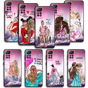 Чехол для телефона Xiaomi Redmi Note 12 11t 11s 11 10 8 Pro 9 9s 9t 8t для Mi 10 8 9a 9c 10c K40, модная одежда для женщин и девочек, супер мама и ребенок For Redmi K40