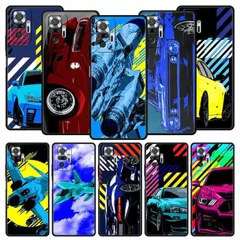 Чехол для телефона Xiaomi Redmi Note 12 10 11 9 8 Pro Plus 9S 7 8T 9T 9A 8A 9C K40 игровой мягкий чехол JDM спортивный автомобиль лампа самолет Redmi Note 10Pro