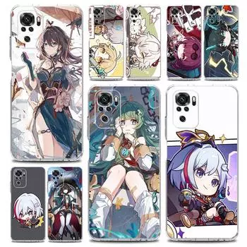 Чехол для телефона Xiaomi Redmi Note 13 12 5G 9S 9 8 10 11 Pro Plus 4G 9T 13C 12C10C 9C 9A 7, прозрачный чехол для игры Honkai Star Rail аниме Redmi 10C