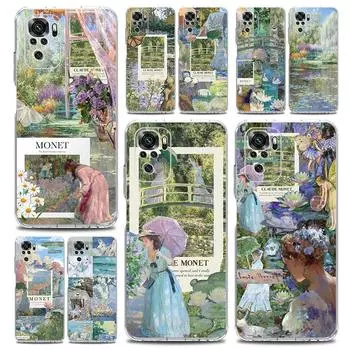 Чехол для телефона Xiaomi Redmi Note 13 12 5G 9S 9 8 10 11 Pro Plus 4G 9T 13C 12C10C 9C 9A 7 прозрачный чехол Claude Monet Art Redmi 9T