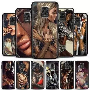 Чехол для телефона Xiaomi Redmi Note 9 9s 8T 8 Pro 7 8A 9A 9C 9T 9i 9 Power Matte Bumper Coque силиконовый мягкий сексуальный рукав с татуировкой для девочек Redmi Note 10Pro Max
