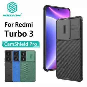 Чехол для телефона Xiaomi Redmi Turbo 3 Nillkin CamShield Pro, жесткий ПК + ТПУ, противоударная задняя крышка Redmi Turbo 3 чёрный