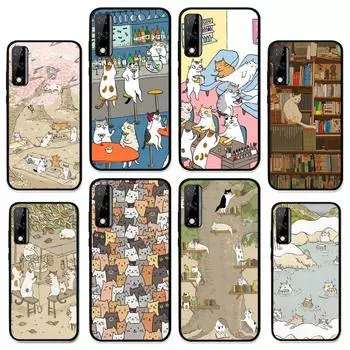 Чехол для телефона Yinuoda с рисунком японского кота и напитка для Huawei Y9 Y8 Y6 Prime Y7 Pro Y8s Y5 Mate 20 Pro 10 lite Huawei Y5 2018