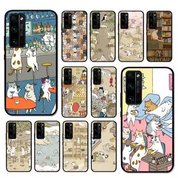 Чехол для телефона Yinuoda с рисунком японского кота и напитка для Huawei Honor V30 30 9X 7A Pro View 20 10 9 Lite 10I 8C 8X 5A Play Cover Honor Play