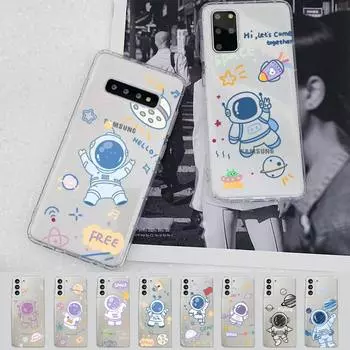 Чехол для телефона YNDFCNB Cartoon Astronaut для Samsung S20 S10 lite S21 plus для Redmi Note8 9pro для Huawei P20 Clear Case Samsung S20 5G