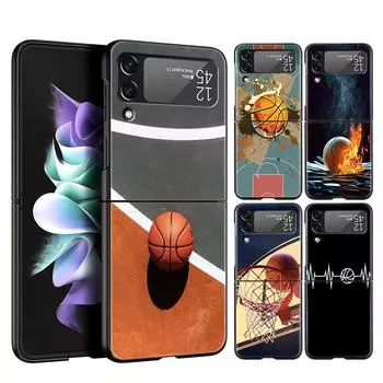 Чехол для телефона Z Flip 4 для Samsung Galaxy Z Flip 3 5G ZFlip3 Flip3 zflip Flip4 черный жесткий чехол для ПК с изображением баскетбольной корзины Galaxy Z Flip 5G