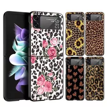 Чехол для телефона Z Flip 4 для Samsung Galaxy Z Flip 3 5G ZFlip3 Flip3 zflip Flip4 Твердый чехол Модный тигровый леопардовый принт Цветочная ракушка Galaxy Z Flip4