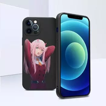 Чехол для телефона Zero Two Darling для IPhone 14 11 12 13 Pro Max X XR XS Max 6 6S 7 8 Plus SE 2022, жидкий квадратный цветной чехол для телефона iPhone 14