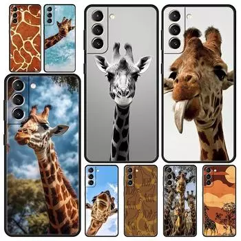 Чехол для телефона жираф для Samsung Galaxy S24 S23 Ultra S22 S21 S20 FE 5G S10 S10E S9 Plus S8 Мягкий силиконовый черный чехол-бампер Samsung S10E