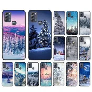 Чехол для телефона «Зимний снег с Рождеством» для Motorola Moto G22 G60 G52 G9 G7 Plus G8 Power G100 G Stylus G30 G10 GPure Moto G Stylus 5G