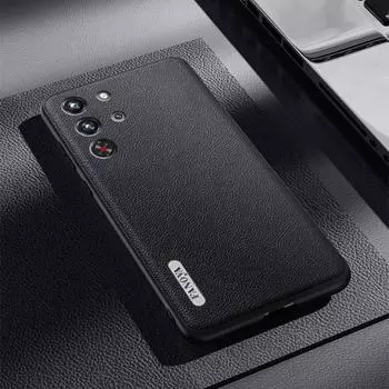 Чехол для телефона ZTE nubia RedMagic 10 Pro+, противоударный бампер, защитный чехол с рисунком из кожи, устойчивый к падениям чёрный