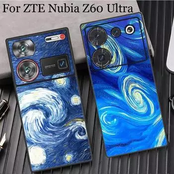 Чехол для телефона ZTE nubia Z60 Ultra Starry Night Moon Leather для Nubia Z50S Pro, мягкий силиконовый чехол-бампер для телефона Nubia Z60 Z50 Ultra Fundas Nubia Z60 Ultra