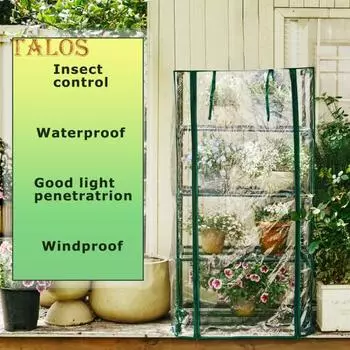 Чехол для теплицы, многоразовый прозрачный чехол с дверью-молнией, водонепроницаемый, с защитой от ультрафиолета, чехол для цветочного сарая для выращивания растений в помещении и на открытом воздухе B