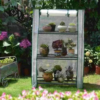 Чехол для теплицы, многоразовый прозрачный чехол с дверью-молнией, водонепроницаемый, с защитой от ультрафиолета, чехол для цветочного сарая для выращивания растений в помещении и на открытом воздухе A