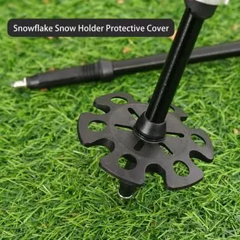 Чехол для трости, защита, высокая стабильность, защита от изгиба, утолщенный противоскользящий держатель для снега, снежинка, защитный чехол, товары для походов чёрный