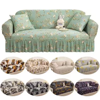 Чехол для юбки дивана с геометрическим принтом, защитный чехол для дивана, эластичный чехол для дивана на 1/2/3/4 сиденья, чехол для дивана на сидение S 90-140cm