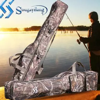 Чехол для удочки складной портативный водонепроницаемый двухслойный камуфляжный чехол для удочки Оксфорд