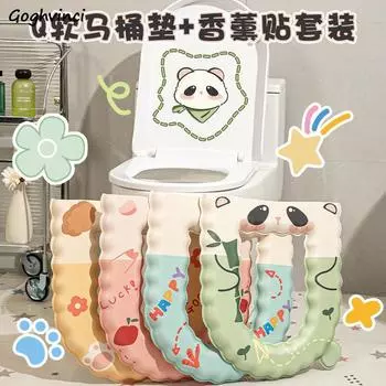 Чехол для унитаза для дома, мультяшный, утолщенный, приятный для кожи, водонепроницаемый, универсальный, мягкий, моющийся, для туалета, из ЭВА