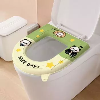 Чехол для унитаза из мультяшного материала EVA с ручкой, коврик для унитаза, многоразовый коврик для унитаза жёлтый