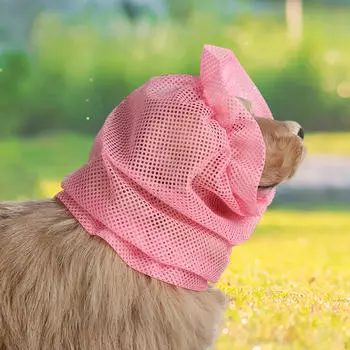 Чехол для ушей для собак, сетчатая шапка-снуд, прочная дышащая защита от шума, головной убор для домашних животных, подарки S Pink