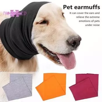 Чехол для ушей домашних животных, высокая эластичность, шумоподавление, облегчение беспокойства, теплый, ветрозащитный, морозостойкий - мягкий уличный снуд для собак и кошек, повязка на голову, шарф с капюшоном оранжевый