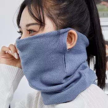 Чехол для ушей и шеи, мужской и женский воротник для защиты шейного отдела позвоночника, утолщенный шерстяной нитью теплый вязаный шарф для защиты шеи, чехол для шарфа серый