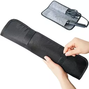 Чехол для утюга для волос HIGHAWK, чехол для утюга для волос, шнур для хранения, термостойкий материал, мобильный, портативный чёрный