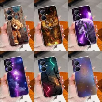 Чехол для Vivo iQOO Neo8 Pro Y35m Plus Y78 Y11 2023 V27E 4G, чехлы для телефонов Pretty Starry Sky Bear, прозрачный силиконовый корпус из ТПУ для Vivo, бампер, капа Vivo Y78 5G