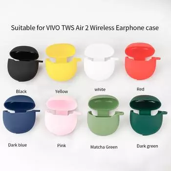 Чехол для VIVO TWS Air 2, однотонный силиконовый чехол с полной защитой по краям, противоударный чехол для наушников Bluetooth для VIVO TWS Air2, чехол for VIVO TWS Air2 красный